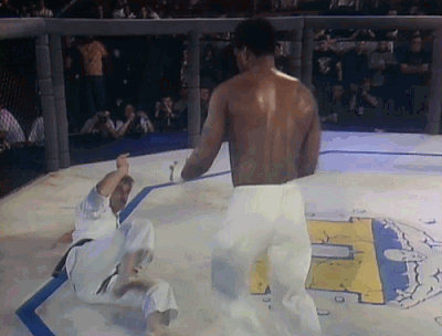 Fred Ettish vs Johnny Rhodes, UFC 2 - side kick from ground