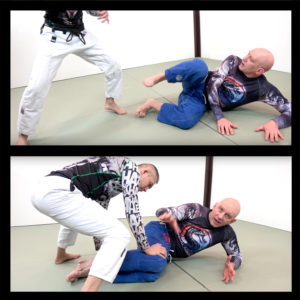 Side kick from the ground defensive position